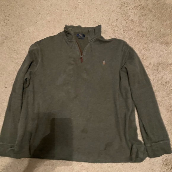 Ralph Lauren men army green half zip sweater XXL - Picture 3 of 4